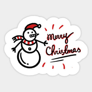 Merry Christmas Snowman Sticker